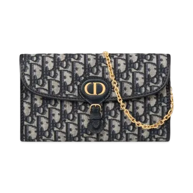 Dior Bobby East-West Pouch with Chain Dior Oblique Jacquard "Blue"