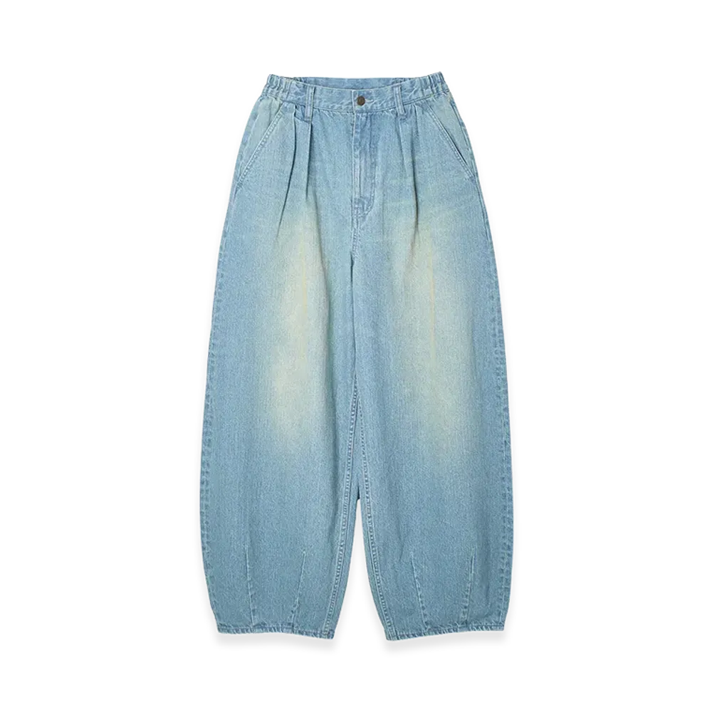 X-Girl Women's Tuck Wide Leg Denim Pants "Light Pink"