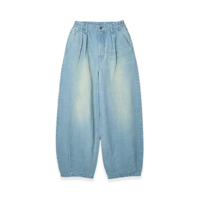 X-Girl Women's Tuck Wide Leg Denim Pants "Light Pink"