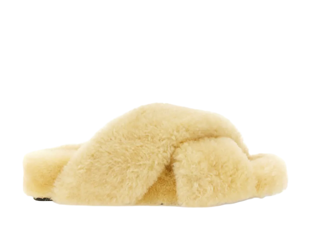 Jil Sander Women's Shearling Slides "Yellow"