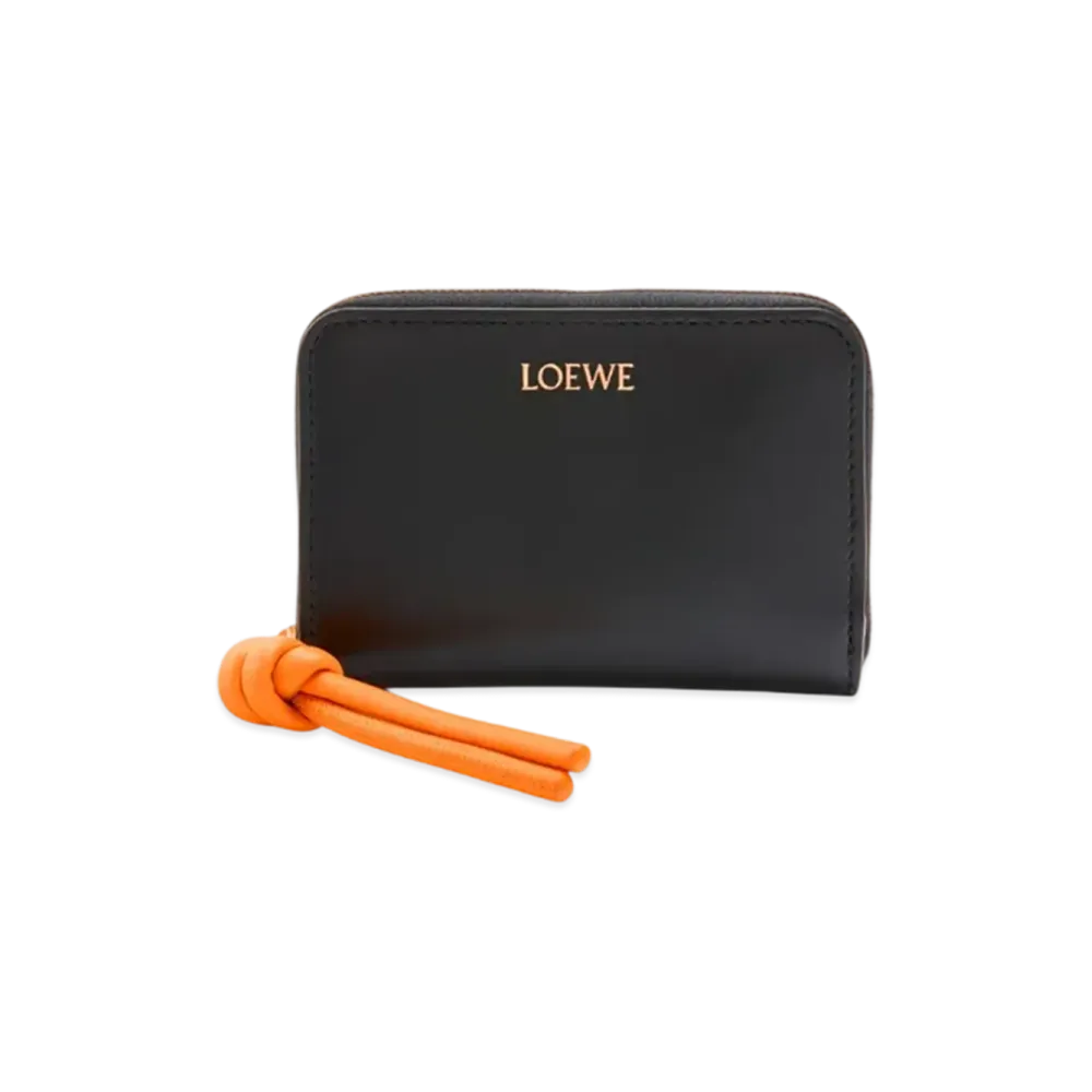 LOEWE Zip Coin Purse "Black/Bright Orange"
