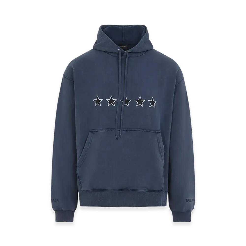 BALENCIAGA Washed Oversized Hoodie "Blue/Navy"