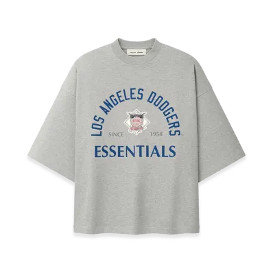 FEAR OF GOD ESSENTIALS Dodgers National League Merch Tee "Concrete Heather"