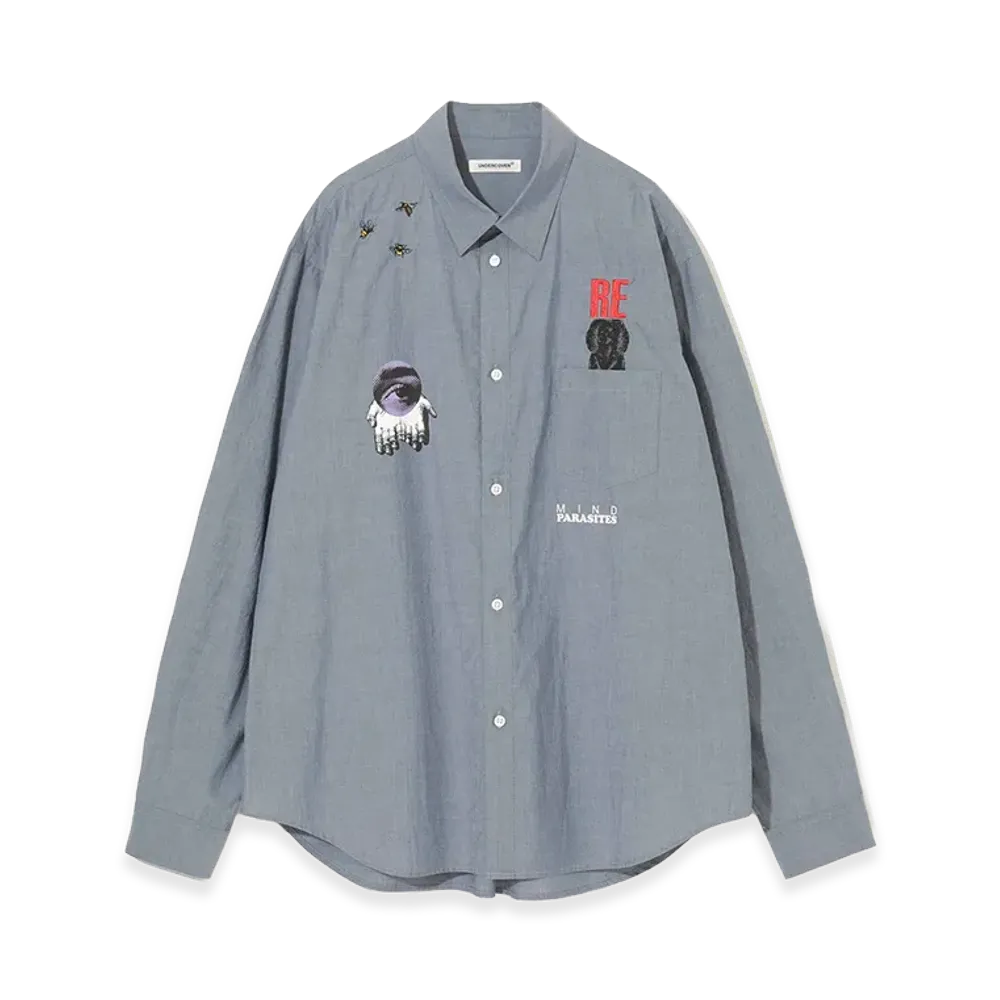 UNDERCOVER Cotton Typewriter Shirt "Light Blue Gray"