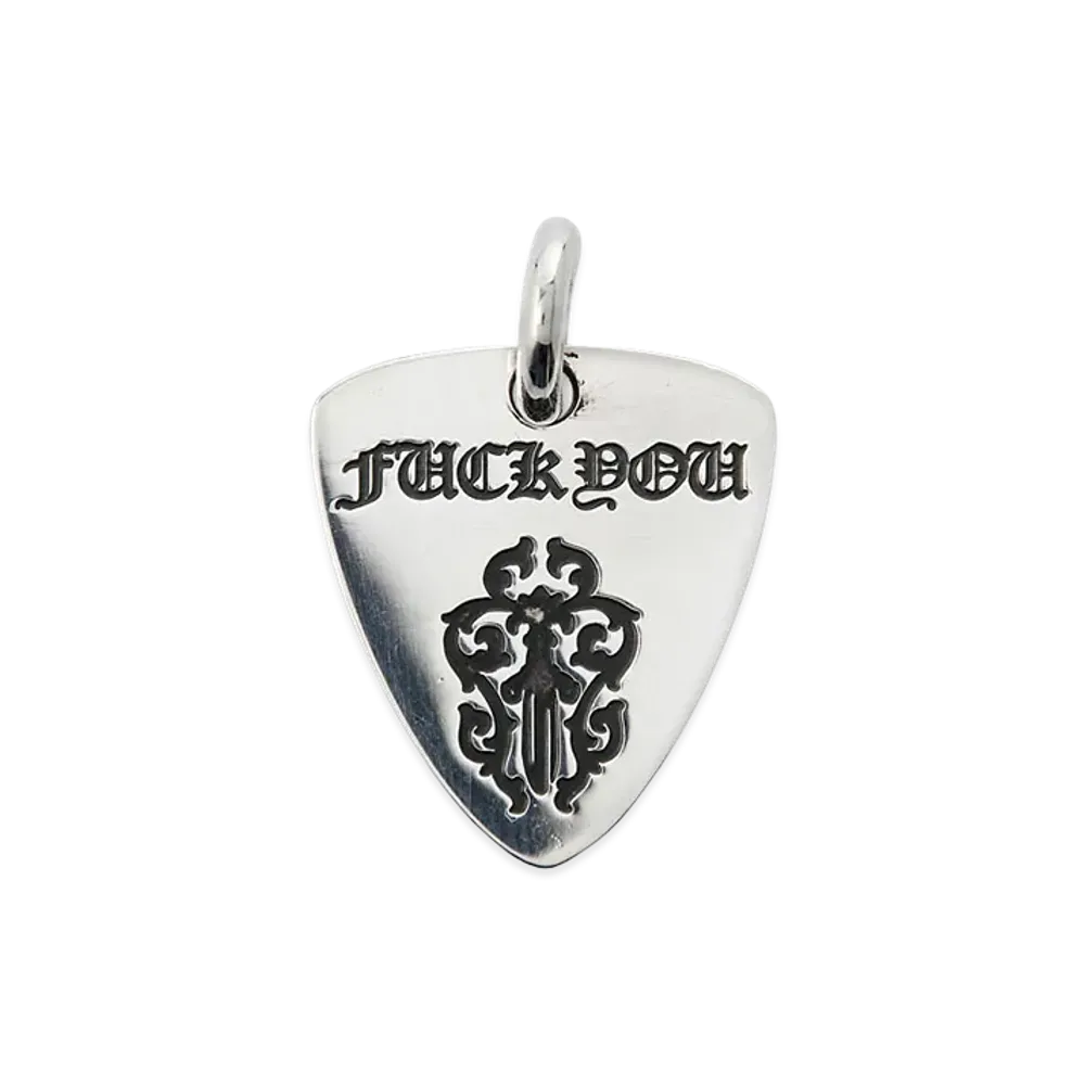 Chrome Hearts Guitar Pick Charm Fuck You Dagger "Silver"