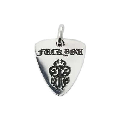 Chrome Hearts Guitar Pick Charm Fuck You Dagger "Silver"