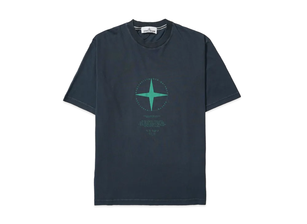 Stone Island `light Compass` Print Regular Fit T-Shirt "Blue"