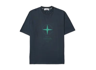 Stone Island `light Compass` Print Regular Fit T-Shirt "Blue"