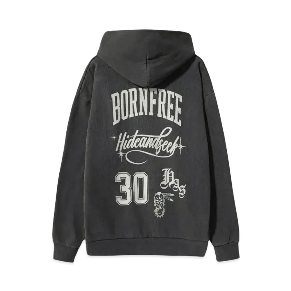 Hide and Seek Team Hooded Sweat Shirt (Big Silhouette) "D-BLACK"