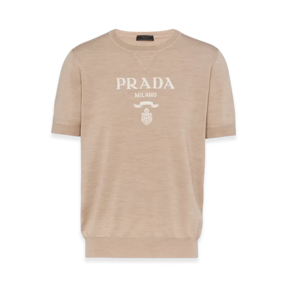 PRADA Wool Cashmere Crewneck Sweater "Ivory"