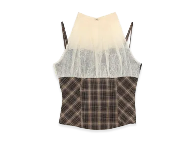 ANDMARY Women's Ami Check Tops "Brown"