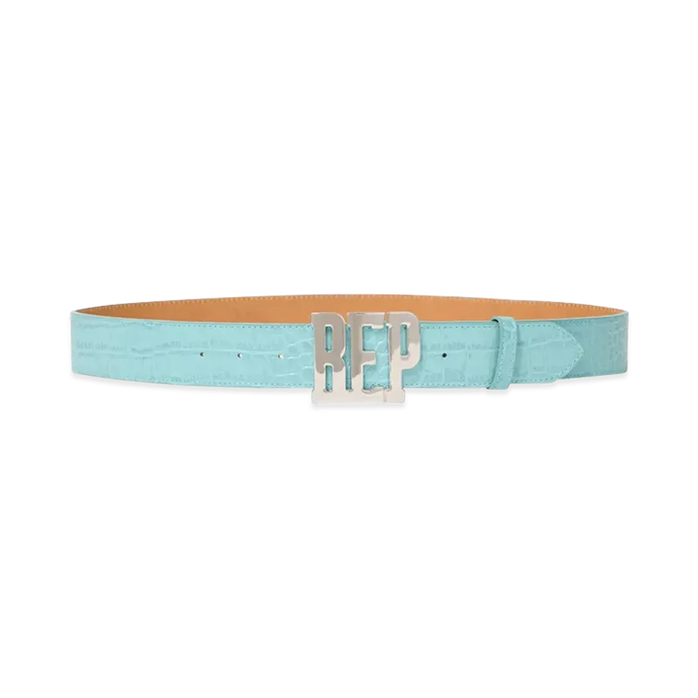 BlackEyePatch Crocodile Letters Belt "Turquoise"