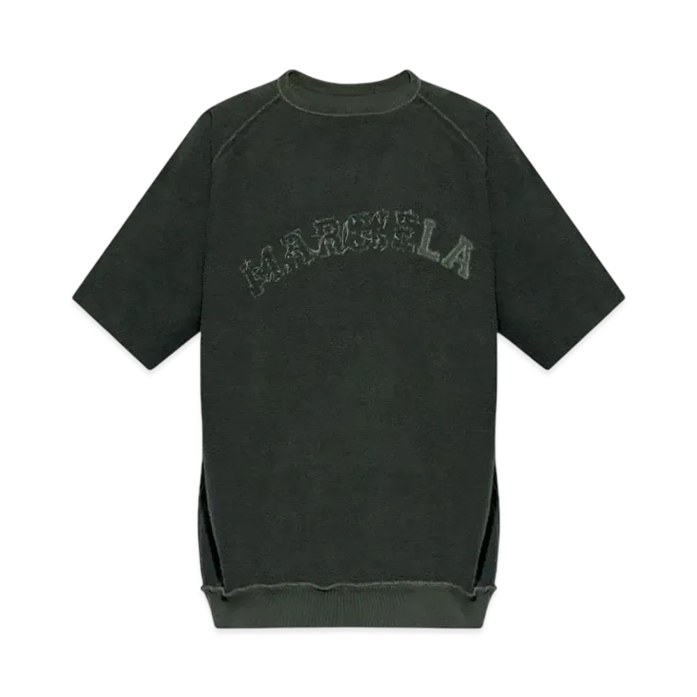 Maison Margiela Logo Short Sleeve Sweatshirt "Washed Black"