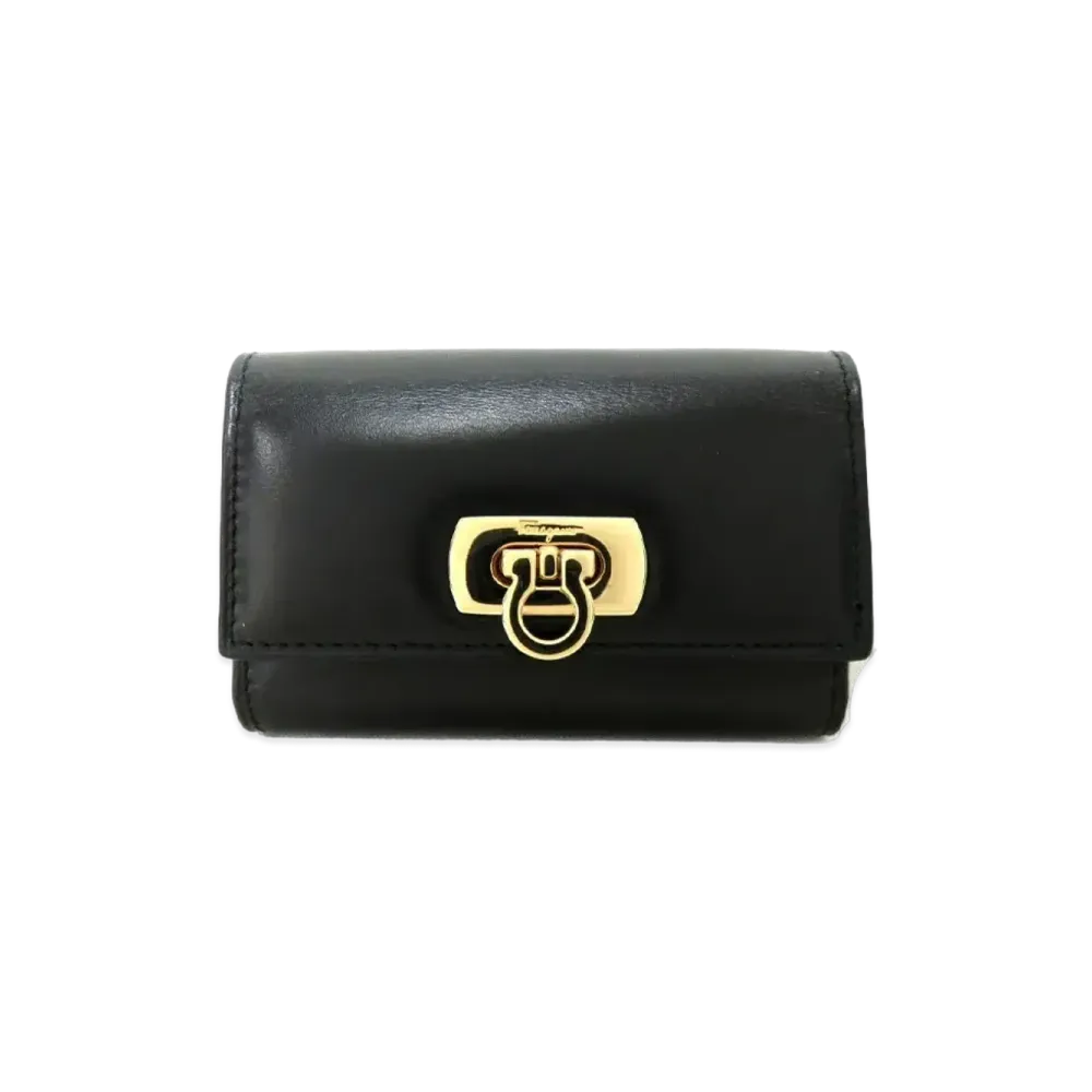 Salvatore Ferragamo Gancio Key Case "Black"