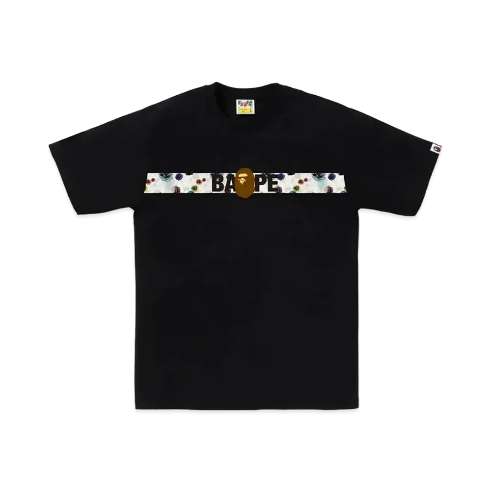 A BATHING APE Floral Camo Tape Tee "Black"