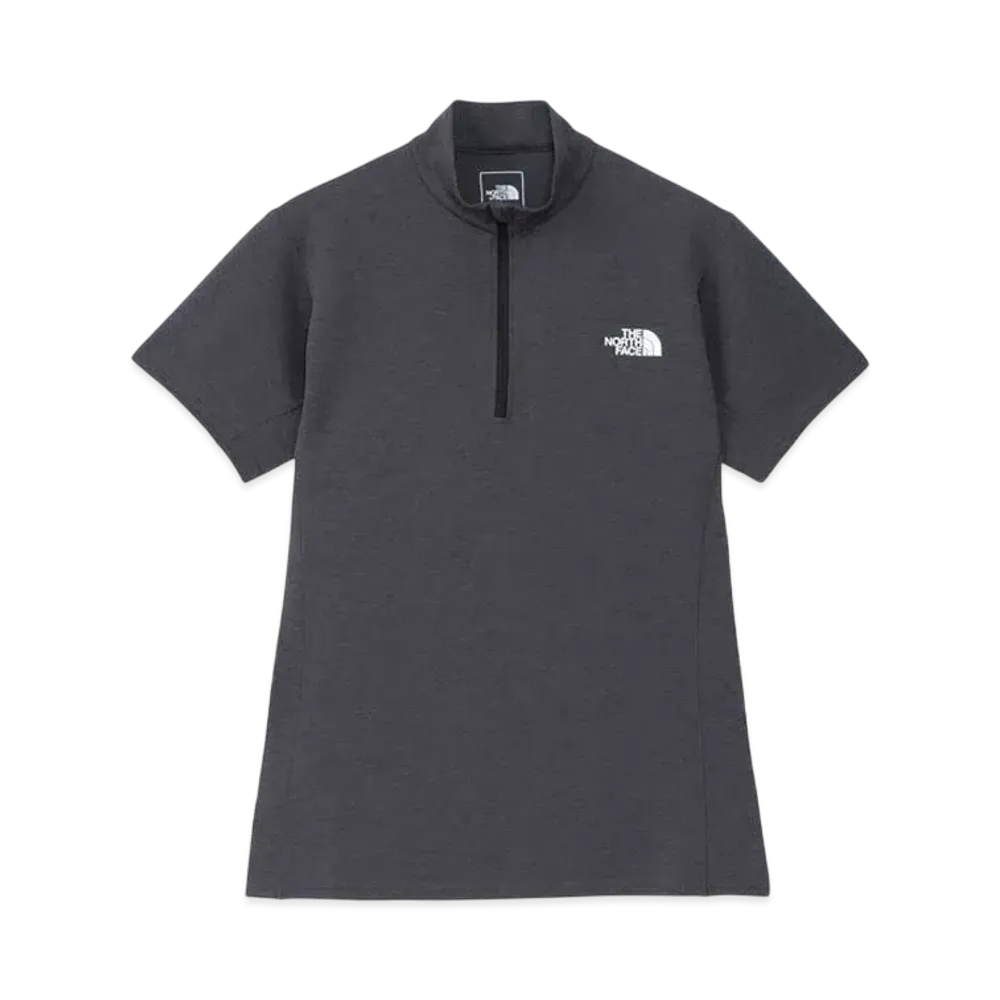 The North Face Short Sleeve Flash Dry Mid Zip Up "Mix Charcoal"