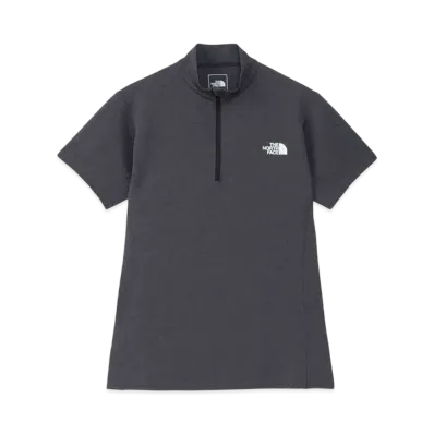 The North Face Short Sleeve Flash Dry Mid Zip Up "Mix Charcoal"