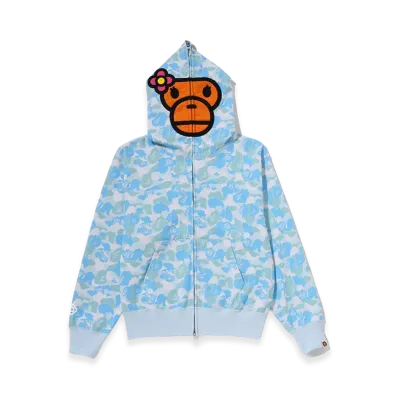 A BATHING APE Women's Baby Lisa ABC Camo Full Zip Hoodie "Sax"