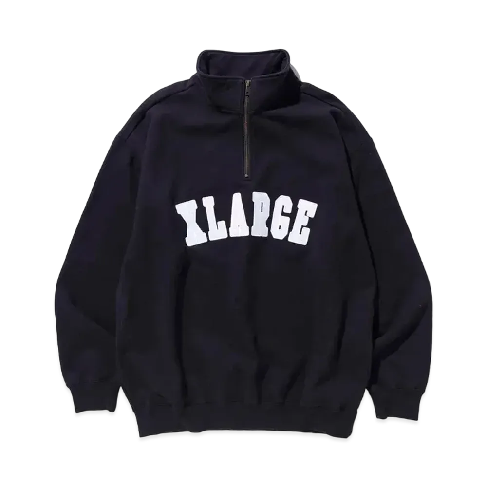 XLARGE HALF ZIP PULLOVER SWEAT "Black"