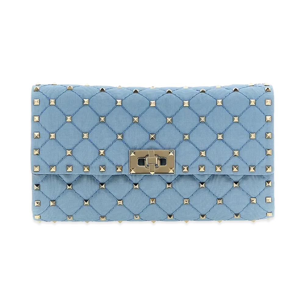 Valentino Garavani Women's Rockstud Spike Shoulder Bag "Light Blue"