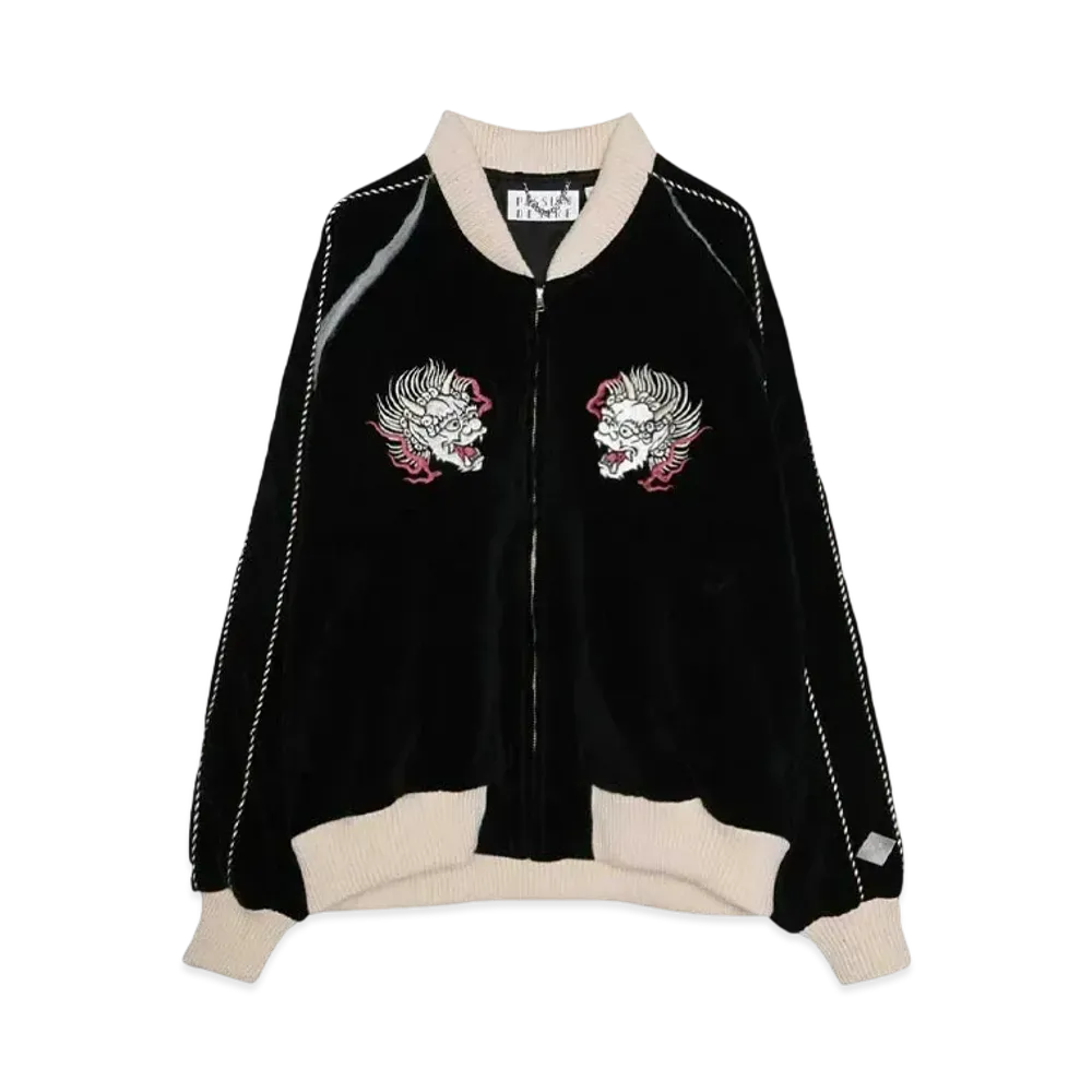 el conductorH Exclucive Embroidered Velveteen Sourvenir JKT "BLACK"