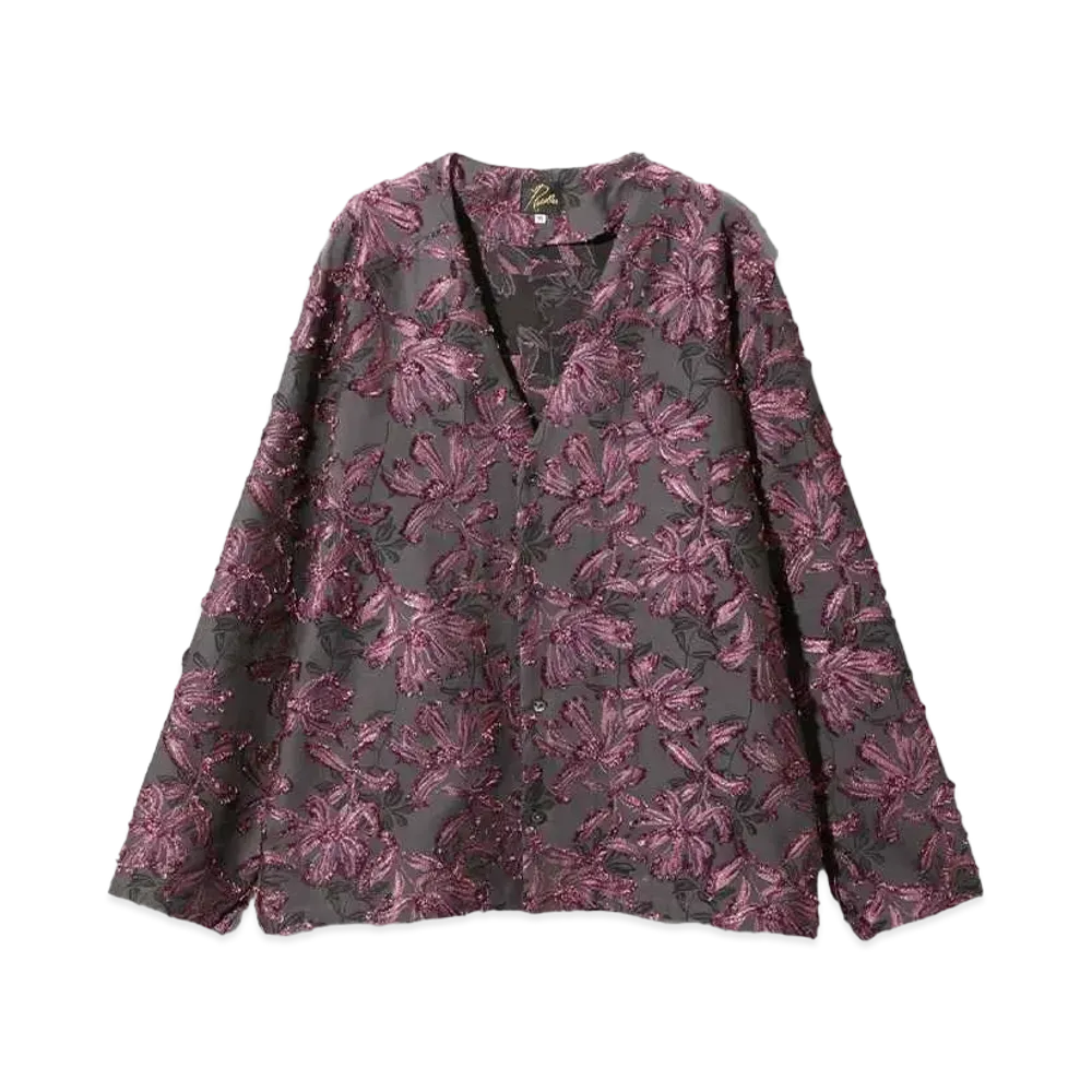 Needles V Neck Shirt Flower Cut JQ "Purple"