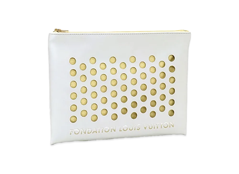 Louis Vuitton Fondation Louis Vuitton Pouch Museum Exclusive Item "Silver Gray/Beige"