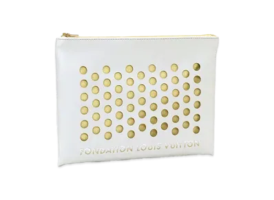 Louis Vuitton Fondation Louis Vuitton Pouch Museum Exclusive Item "Silver Gray/Beige"