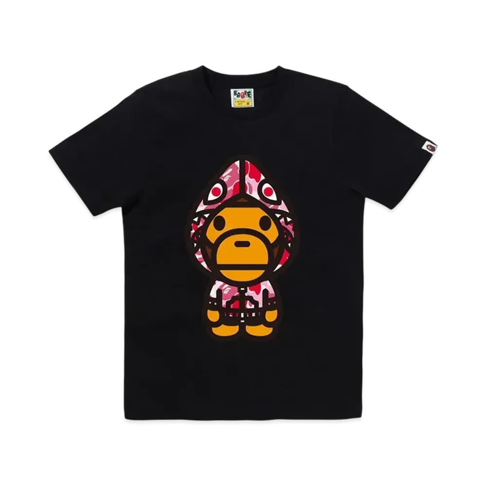 A BATHING APE Abc Camo Shark Hoodie Milo Tee "Black/Pink"