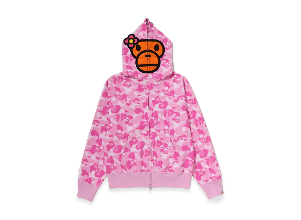 A BATHING APE Women's Baby Lisa ABC Camo Full Zip Hoodie "Pink"