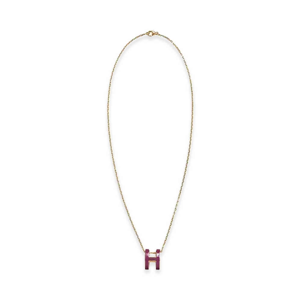 Hermes Pop H Pendant "Gold/Anemone"
