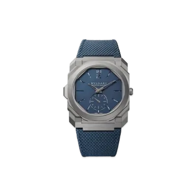 BVLGARI Octo Finissimo Watch "Titanium/Blue"