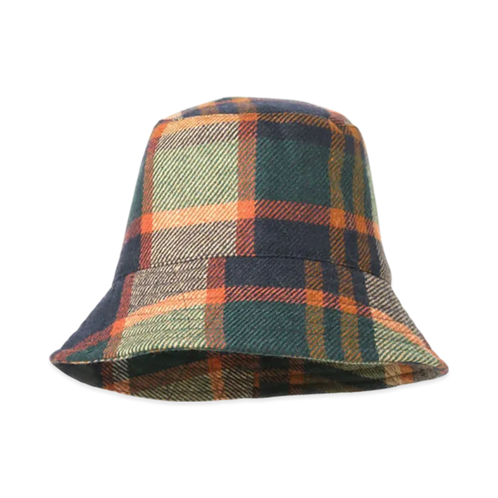 ENGINEERED GARMENTS Bucket Hat - Heavy Wool Plaid "Green"