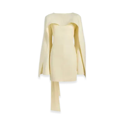 KHAITE Women's Onis Short Linen Dress With Ruffles "Ivory"