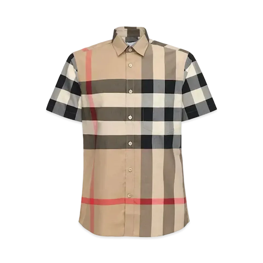 BURBERRY Stretch Cotton Check Shirt
