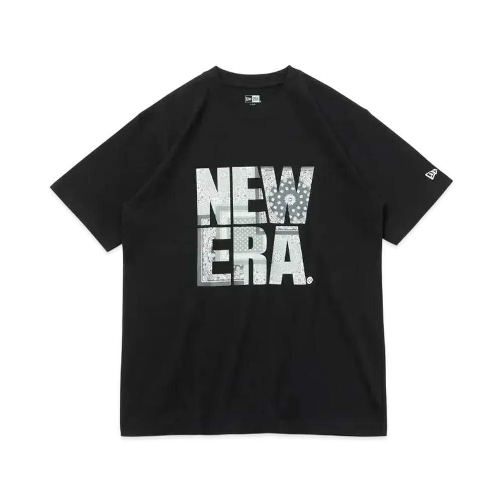 NEW ERA Short Sleeve Cotton T-shirt Paisley Square New Era Regular Fit "Black"