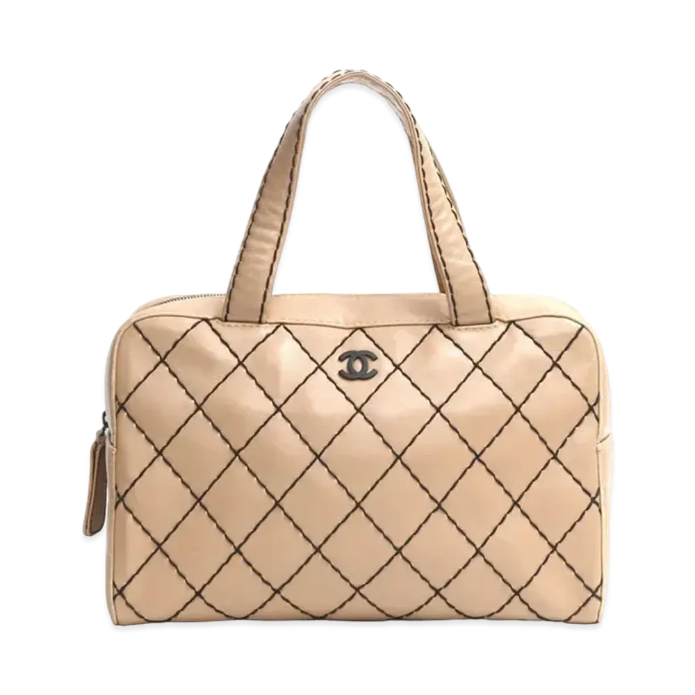 CHANEL Wild Stitch Mini Boston Bag "Beige"