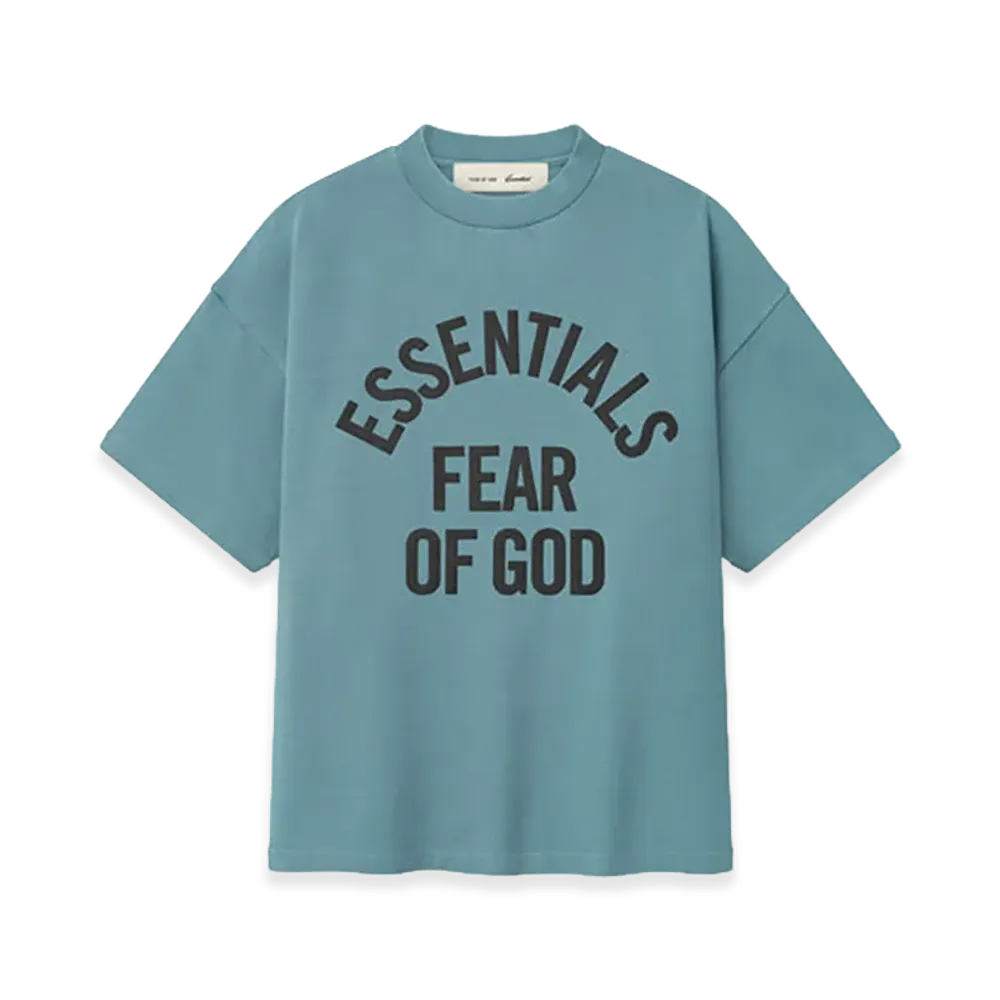 FEAR OF GOD ESSENTIALS Kids Campus 90s Short Sleeve Tee "Faded Coastal"