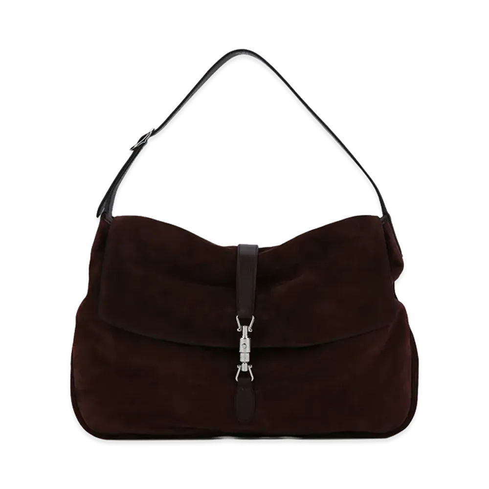 GUCCI Jackie Flap Large Crossbody Bag "Brown"