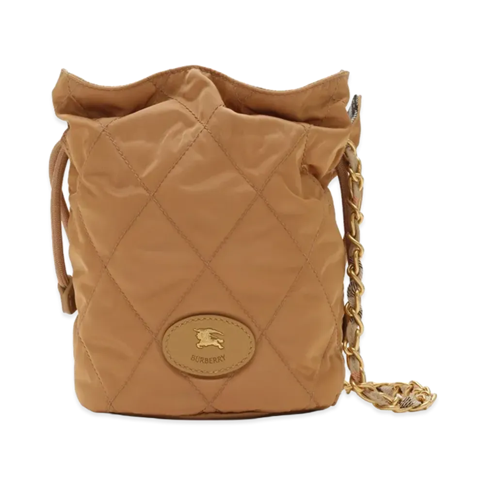 Burberry Women's Reversible Horseshoe Chain Pouch "Teak Brown"