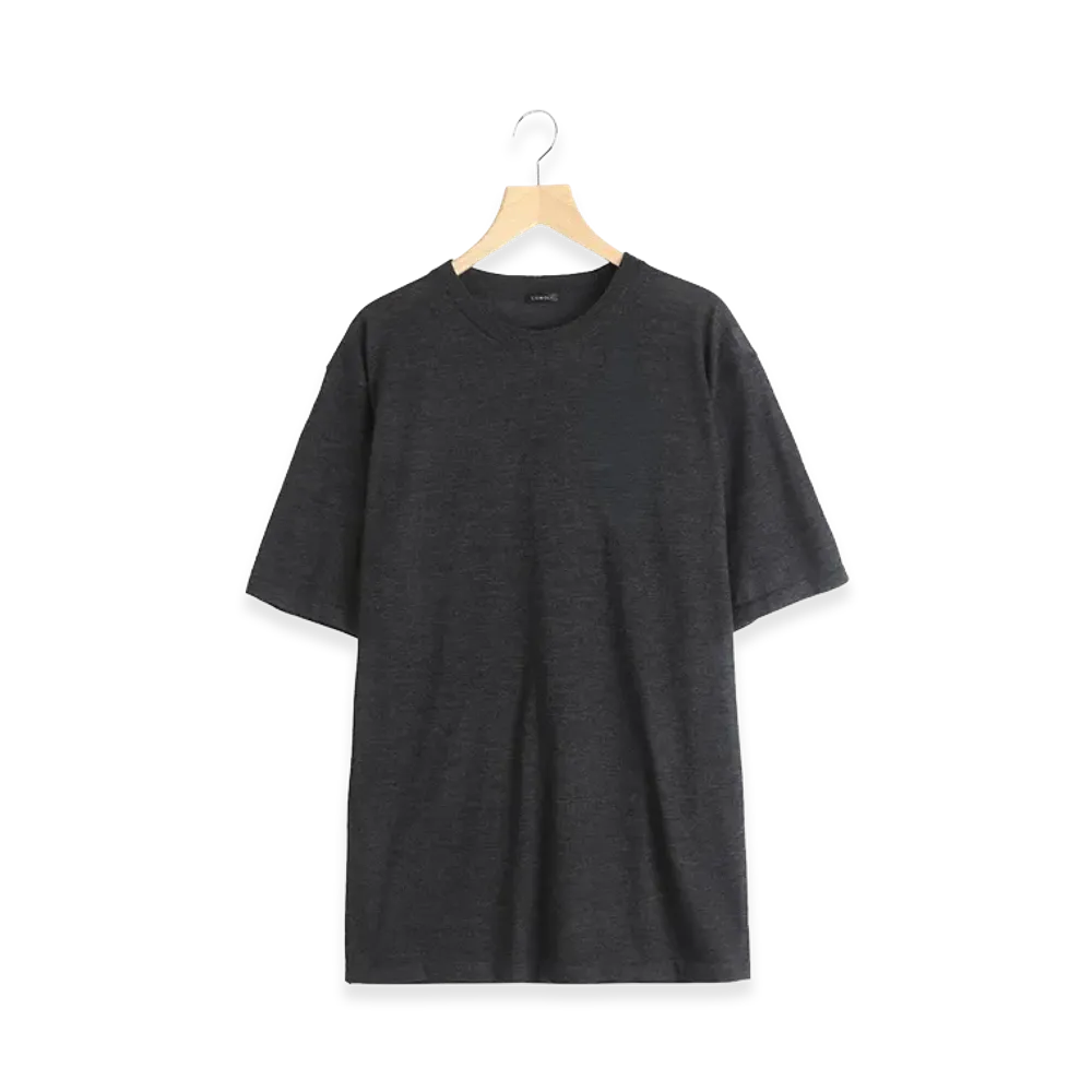 COMOLI Cashmere Short Sleeve Knit "Charcoal"