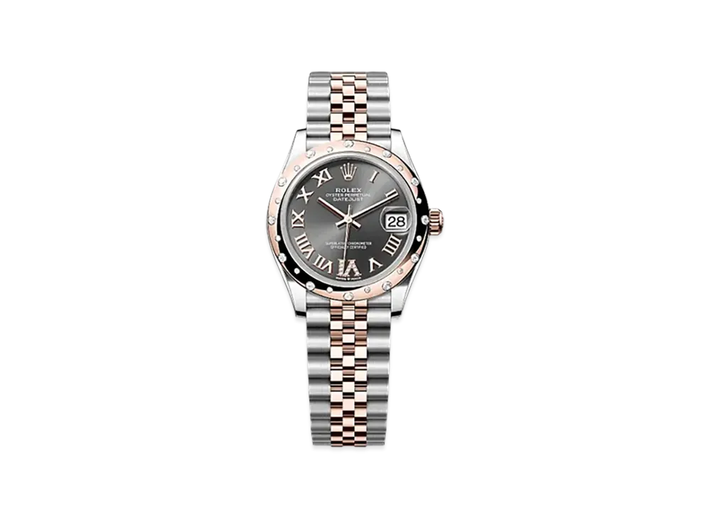 ROLEX Datejust 31mm Oystersteel & Everose Gold Diamond 278341RBR "Slate"