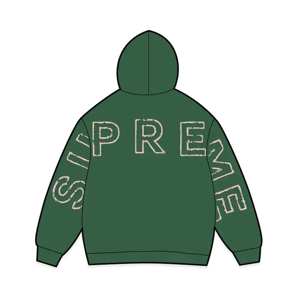 Supreme Frayed Hooded Sweatshirt "Green"