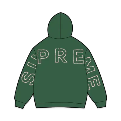 Supreme Frayed Hooded Sweatshirt "Green"