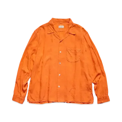 KAPITAL Soft Linen Open Collar Shirt "Orange"