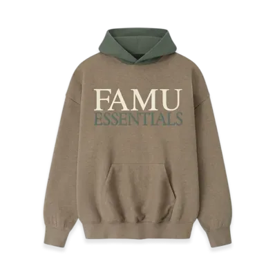FEAR OF GOD ESSENTIALS x FAMU Sport Hoodie "Homestead Heather/Balsam Green"