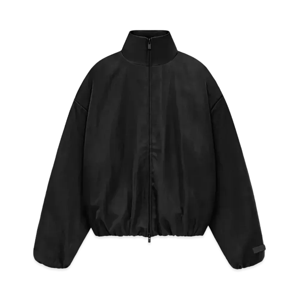 FEAR OF GOD ESSENTIALS Womens Textured Nylon Track Jacket "Black"