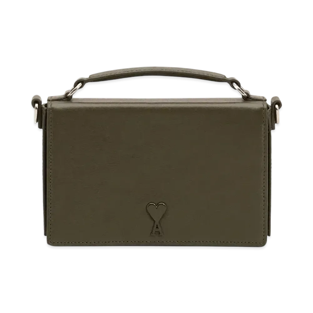 AMI PARIS Ami de Coeur Lunch Box Bag "OliveNoire"
