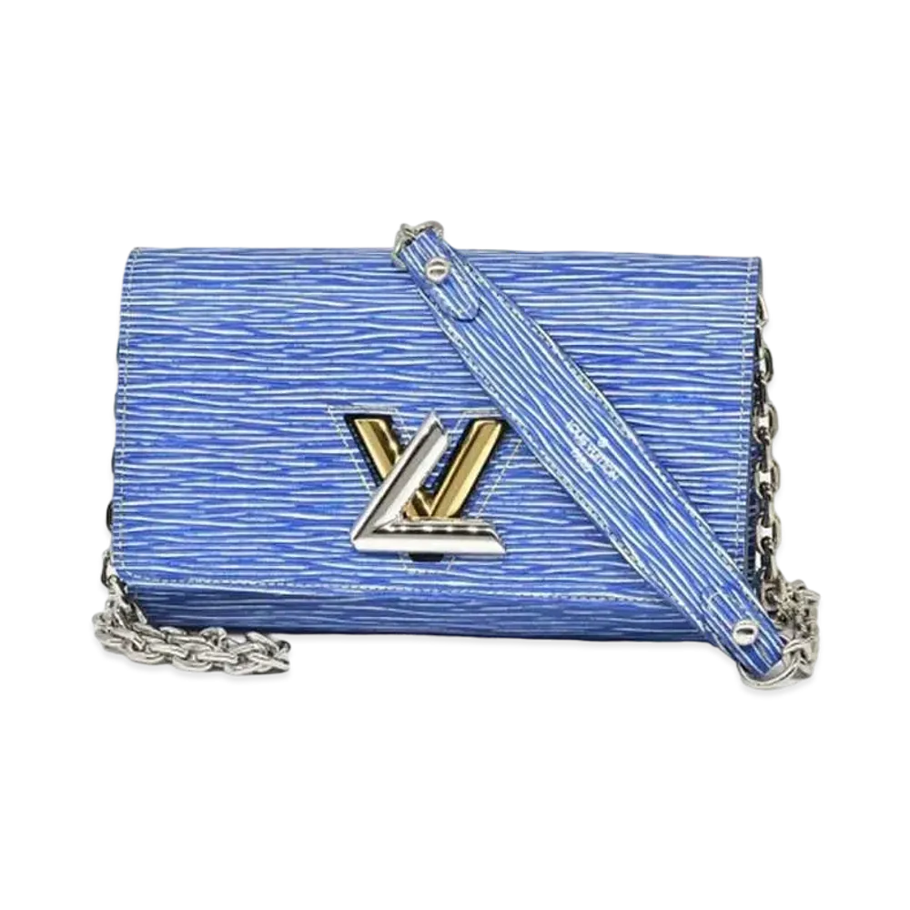 Louis Vuitton Epi Denim Portefeuille Twist Chain "Blue"