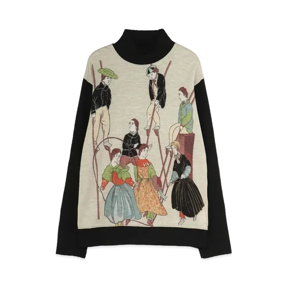 Yohji Yamamoto Pour Homme ROKUMEIKAN PRINT RIB CUTSEW "Beige"